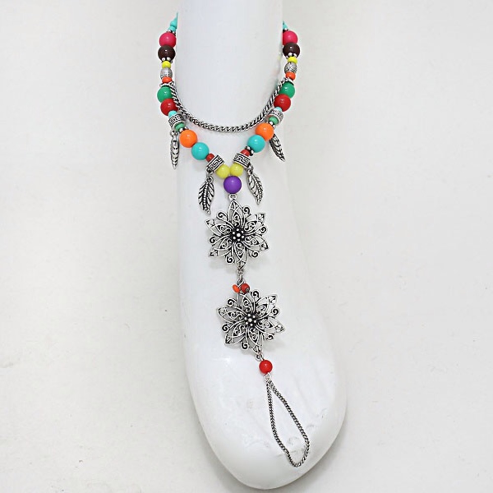 New Turquoise Silver Foot Chain Anklet